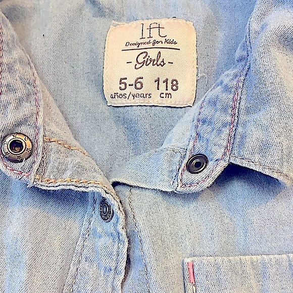 Unisex Kids Lefties Casual Blue Buttoned Denim Jacket - Picture 5 of 5